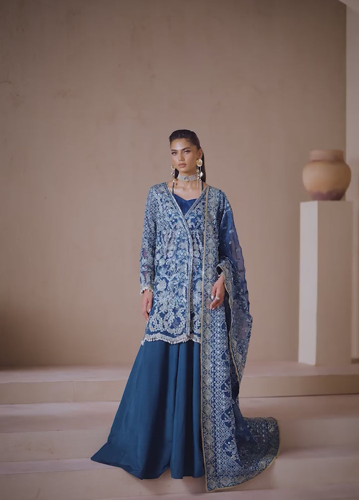 Clay N Couture by Emaan Adeel Unstitched Embroidered Chiffon 3 Piece Suit  Elara - Festive Collection