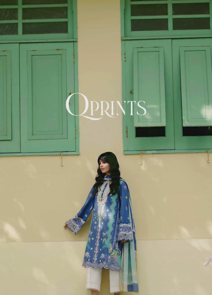 Q Prints by Qalamkar Unstitched Lawn Printed 3 Piece Suit QLK26QP Viona - Summer Collection