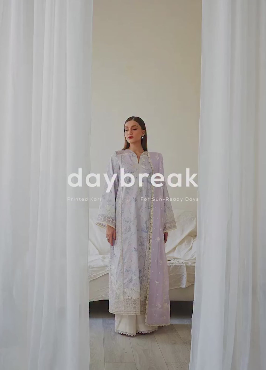 Daybreak by Afrozeh Unstitched Printkari Embroidered Lawn 3 Piece Suit AF26UDB D-4 DOVEMIST - Summer Collection