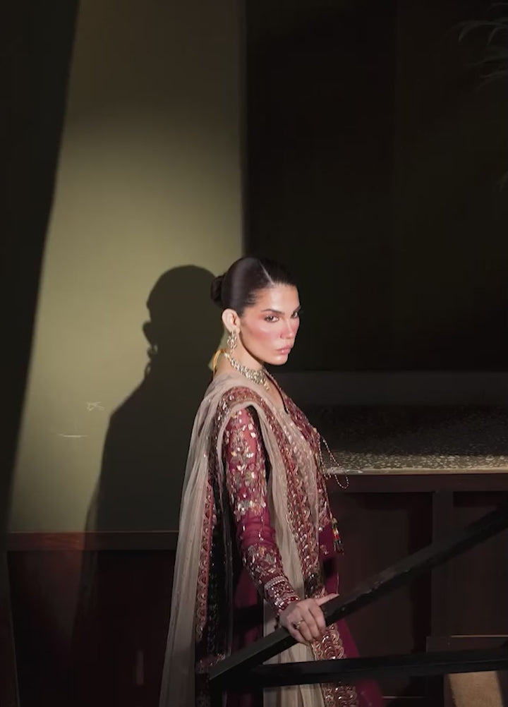 Elaya Luxury by Nureh Unstitched Chiffon Embroidered 3 Piece Suit NU26EL NEL-86 - Festive  Collection