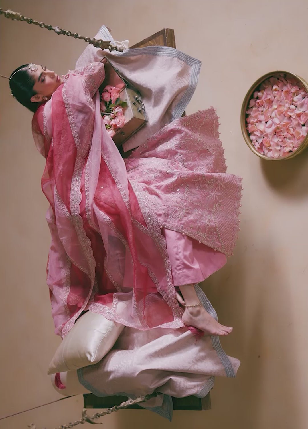 Gulaal Unstitched Embroidered Organza Suits 3 Piece GL25UW AREEMAN-WU-13 - Wedding Collection