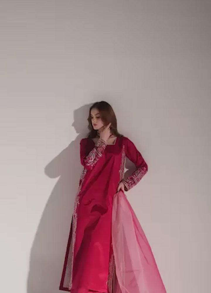 Sahane Pret Embroidered Raw Silk 3 Piece Suit ME-05 Eris