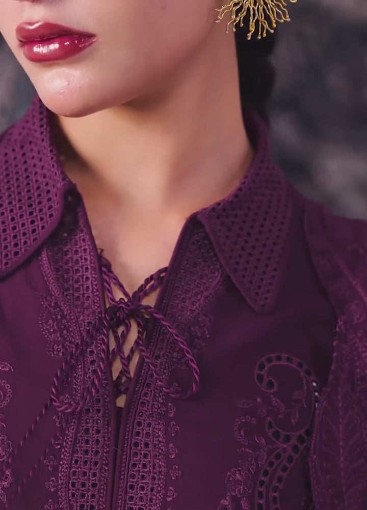 Q line by Qalamkar Unstitched Embroidered Slub Linen 3 Piece Suit QLK26UQL Maheen QLW-07 - Winter Collection