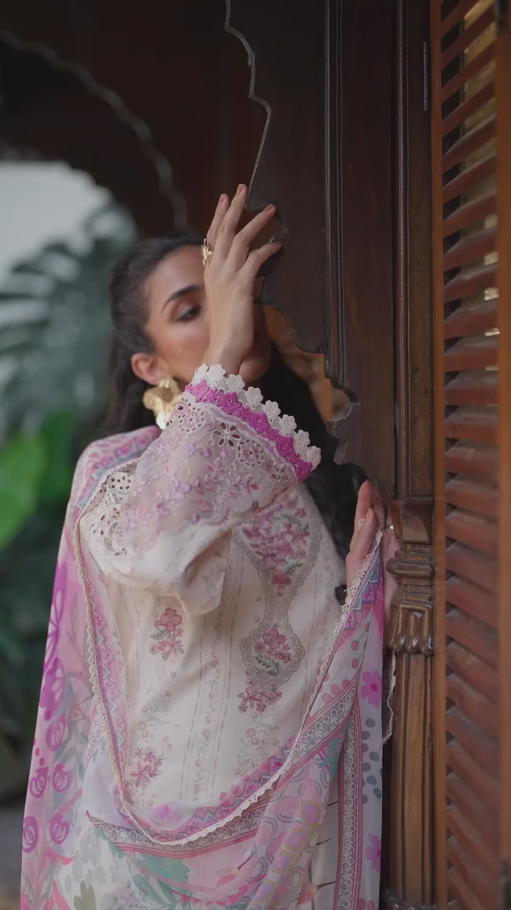 Florent Unstitched Embroidered Luxury Lawn 3 Piece Suit FL26FLL FZ-6A - Eid Collection
