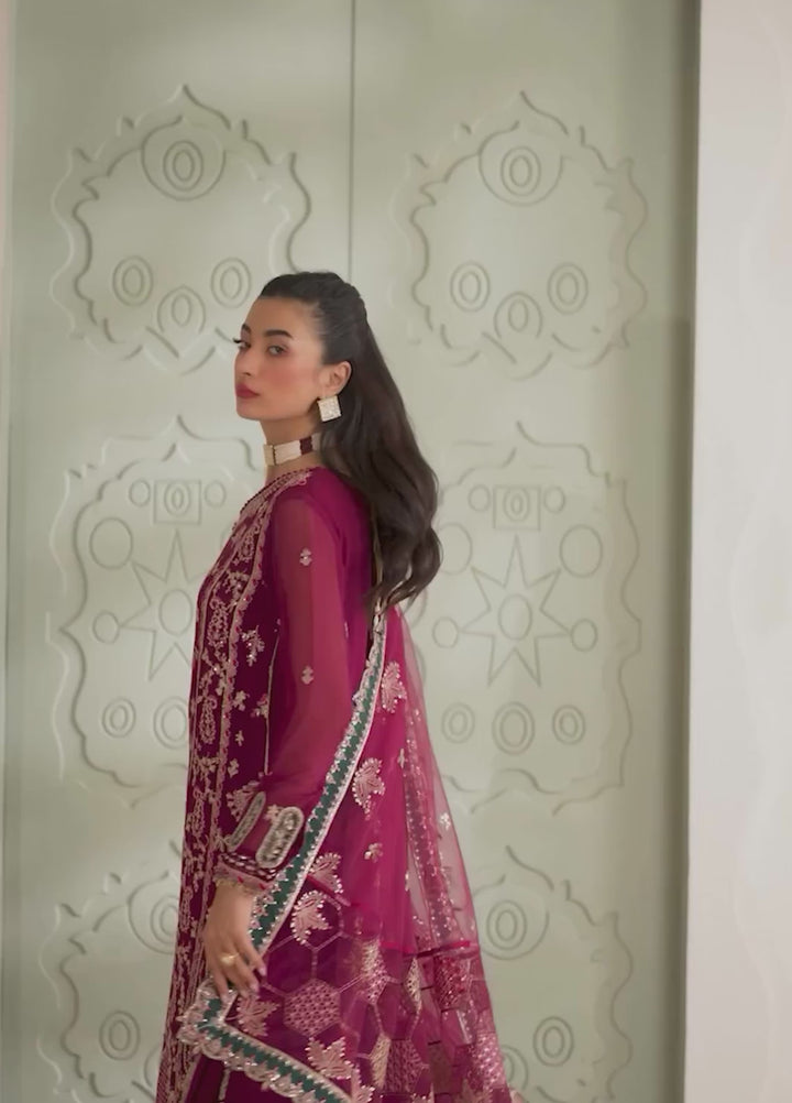 Xenia Embroidered Chiffon Suits Unstitched 3 Piece XE25LU D-08 Zeyara - Formals Collection