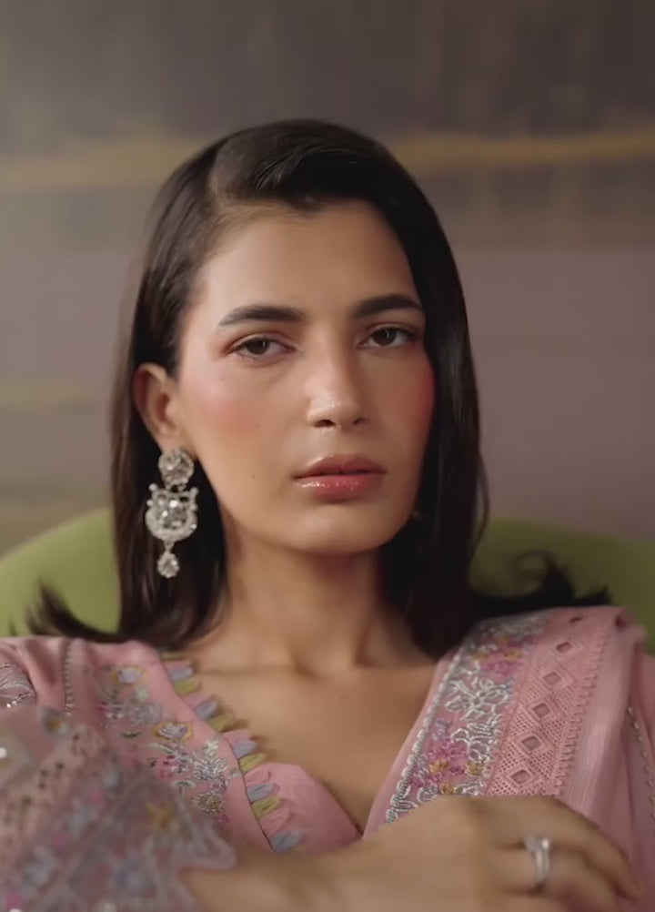 Divani by Daria Unstitched Embroidered Chiffon 4 Piece Suit DN26UD DA-118 1-PINK - Festive Collection