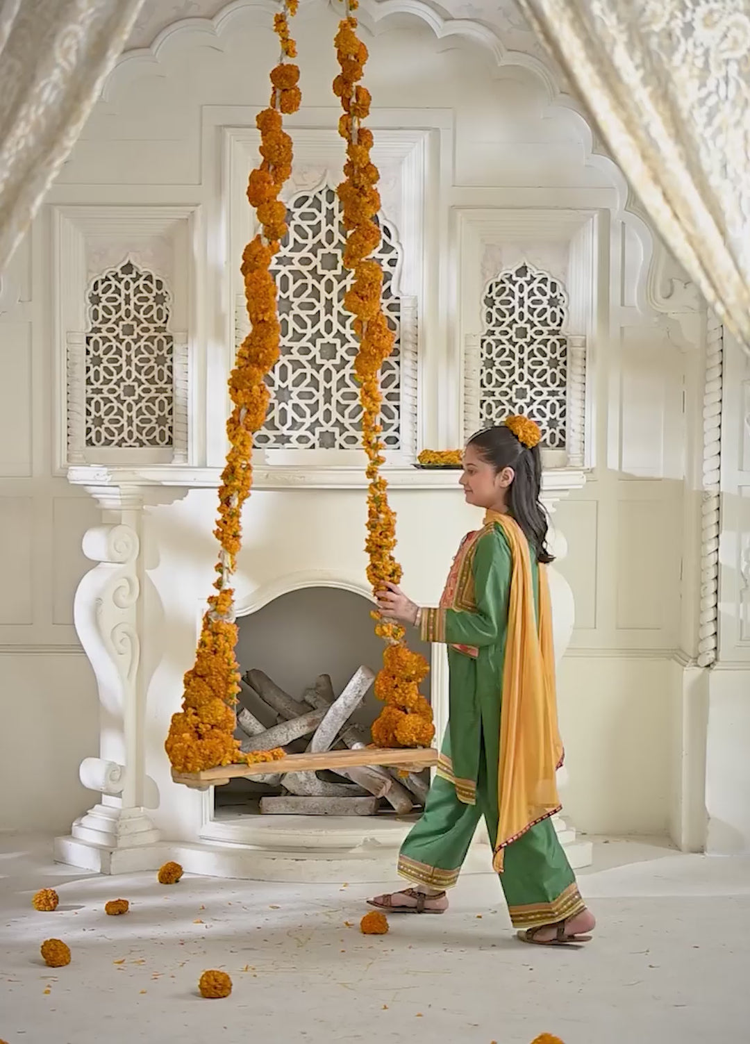 Mini Mefil by Pashmire RTW Embroidered Silk 3 Piece Suit Hina Festive Collection