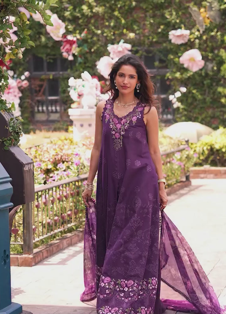 Noor Luxe by Saadia Asad Unstitched Chikankari Embroidered Lawn 3 Piece Suit SA26UNL D-7 VELOURA - Summer Collection