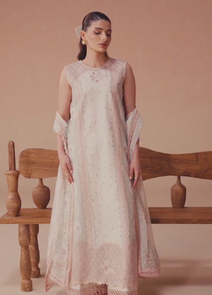 Haze A Prints by Afrozeh Unstitched Printed Lawn 3 Piece Suit AF26UAP Sunnival Ivory FWU-109 - Summer Collection