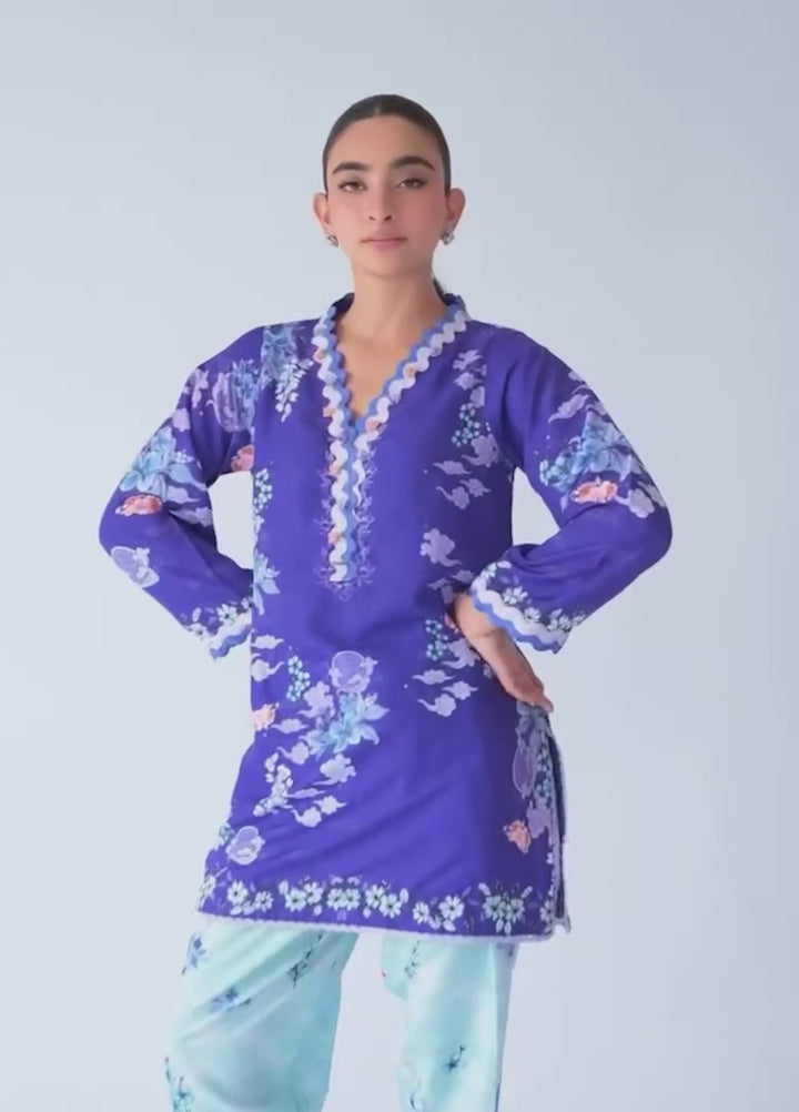 Misaal by Ayesha Somaya Charmed Women Pret Lawn Silk Suits 2 Piece The Ocean - Casual Collection