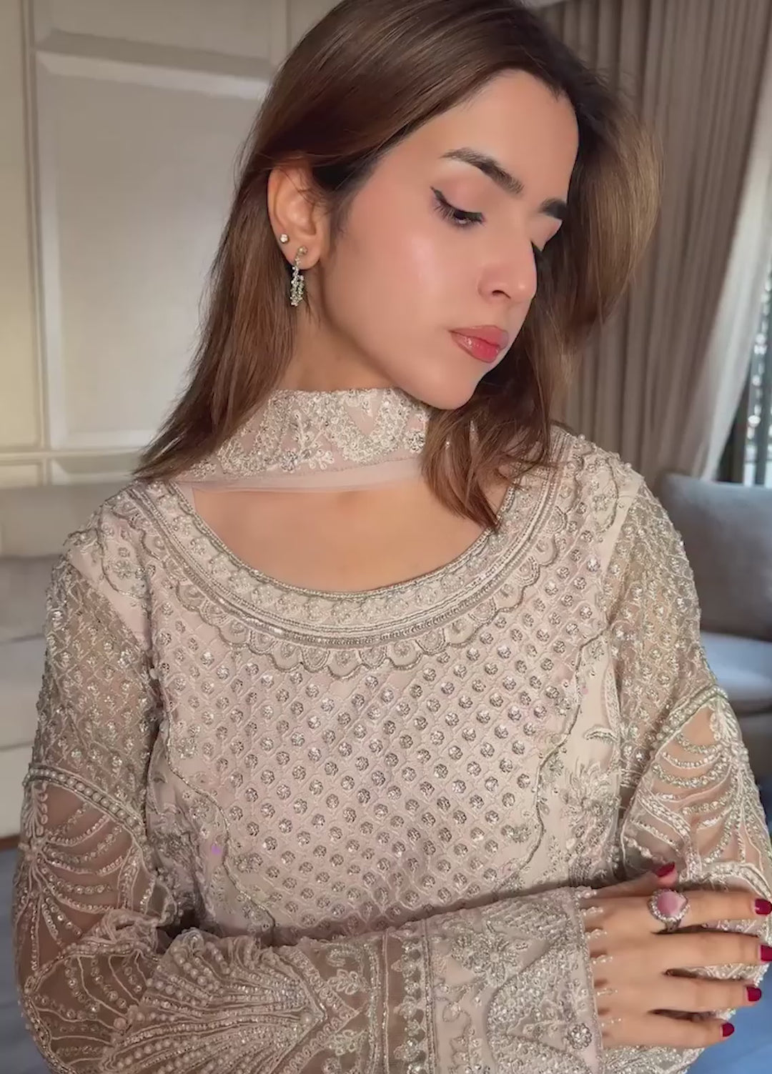 Afsanay by Zariya Luxury Embroidered Unstitched Chiffon 3 Piece Suits ZRY25LF D1 ZB50032 - Festive Collection