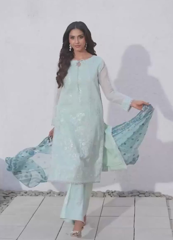 Salitex Unstitched Embroidered Net 3 Piece Suit SUNW7NO113 - Festive Collection