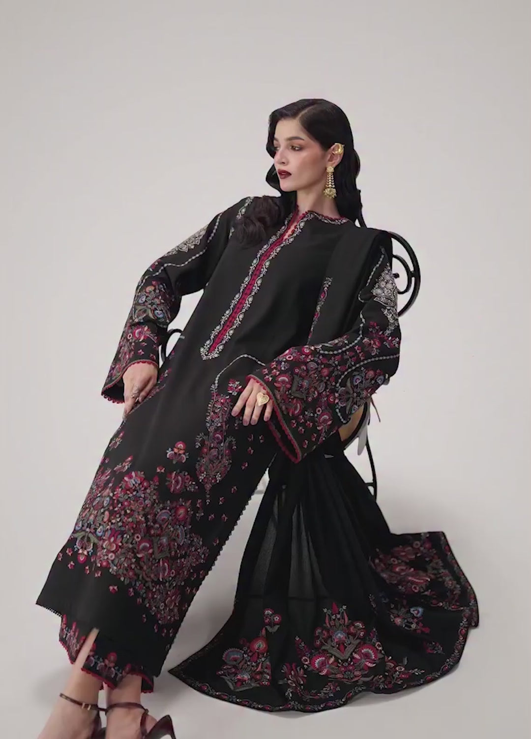 Jugnu by Hussain Rehar Unstitched Embroidered Karandi 3 Piece Suit HR26UJK Cyprus - Winter Collection