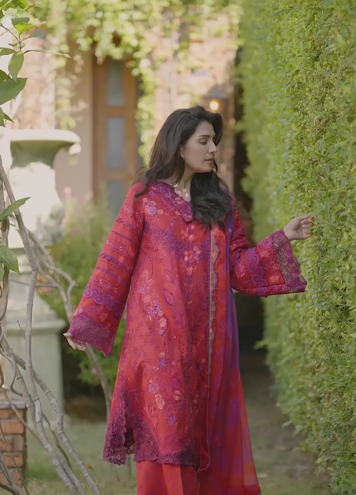 AMoi by Mushq Unstitched Embroidered Luxury Lawn 3 Piece Suit MU26AHL D-11 Falling Petals - Summer Collection