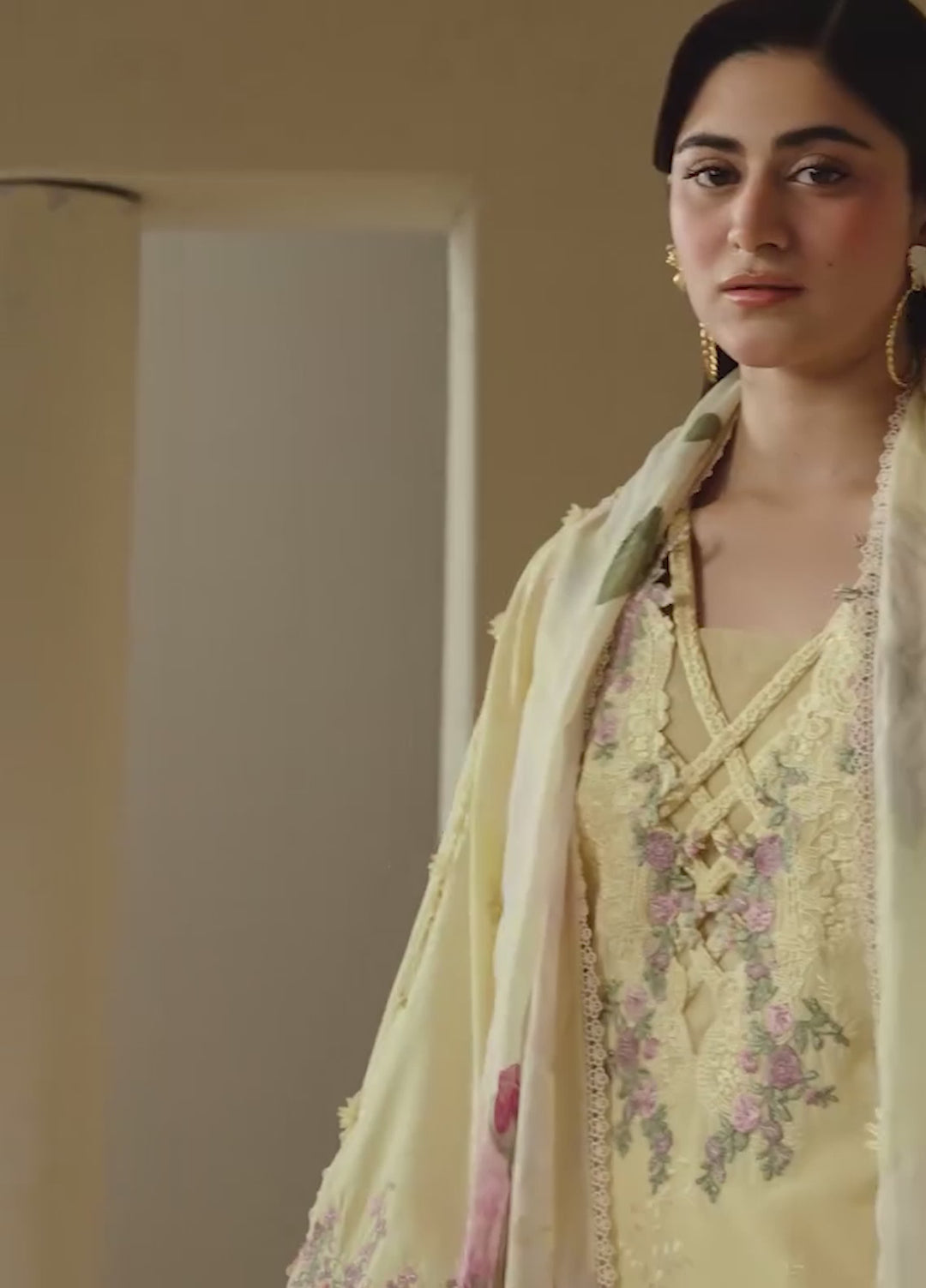 E-Craft by Elaf Unstitched Embroidered Lawn 3 Piece Suit EHC-3A Sunstone - Casual Collection