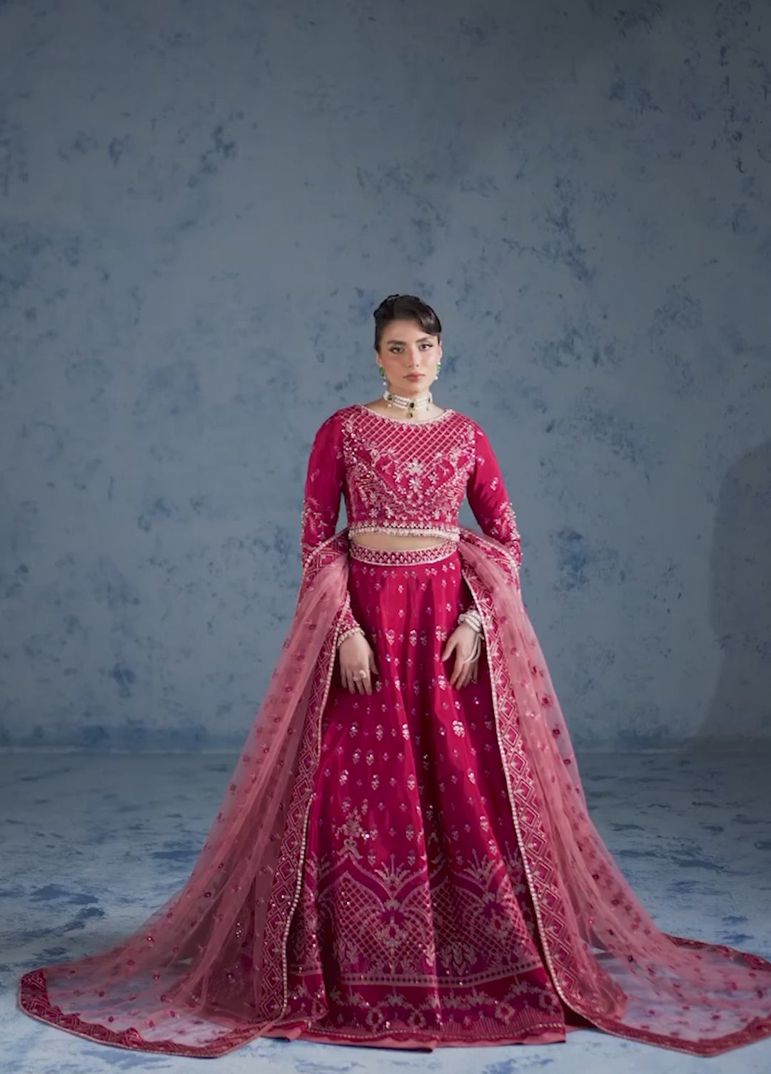 Amoris by Imran Ramzan Embroidered Grip 3 Piece Suit Passion Ecarlate - Wedding Collection