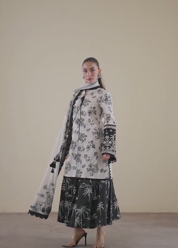 Ember by Mahnur Unstitched Lawn Embroidered 3 Piece Suit MN26UE EM-005 - Summer Collection