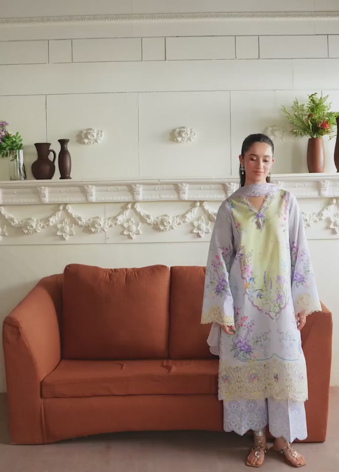 Sunlit Tales by Roheenaz Unstitched Embroidered Lawn 3 Piece Suit RN26ULS Sunveil RUNSS260708 - Lawn Collection