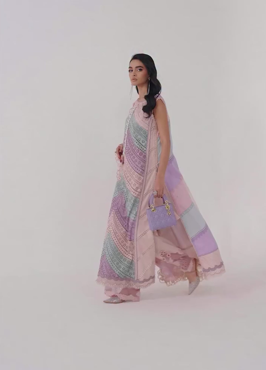 Maria B Unstitched Embroidered Luxury Lawn 3 Piece Suit MB26UEL 12B - Eid Collection