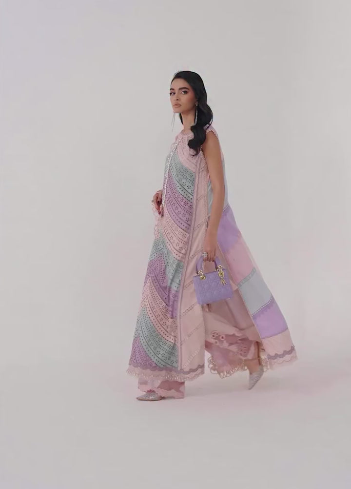 Maria B Unstitched Embroidered Luxury Lawn 3 Piece Suit MB26UEL 12B - Eid Collection