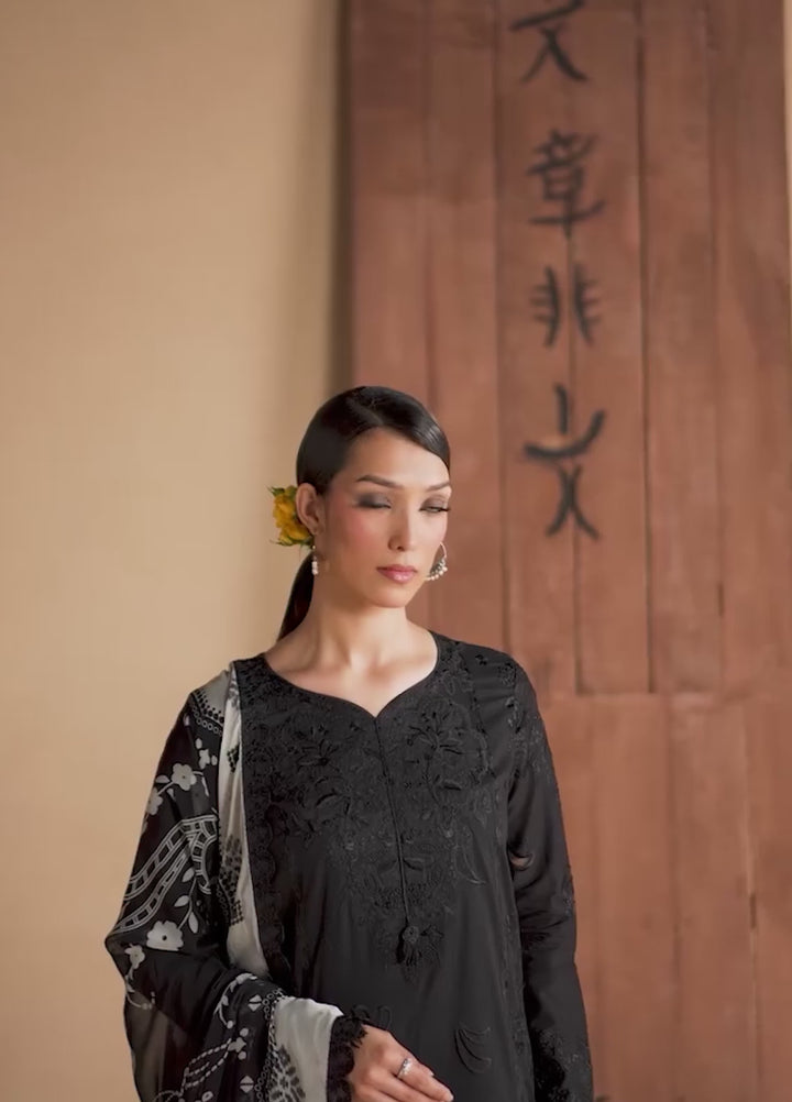 Koyal Monochrome by Nureh Unstitched Embroidered Lawn 3 Piece Suit NU26UKM NE-269 - Casual Collection