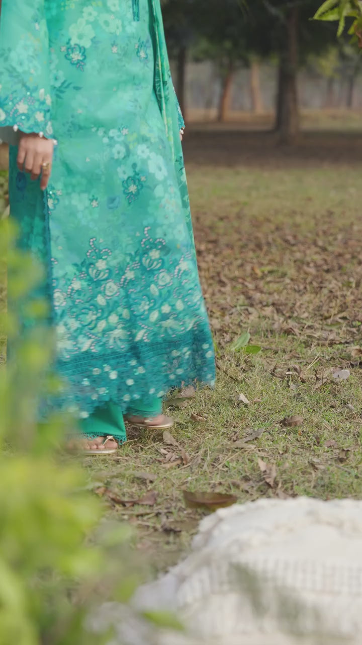 Summer Printkari Exclusive by RajBari Unstitched Embroidered Lawn 3 Piece Suit RB26USP D-04 - Casual Collection