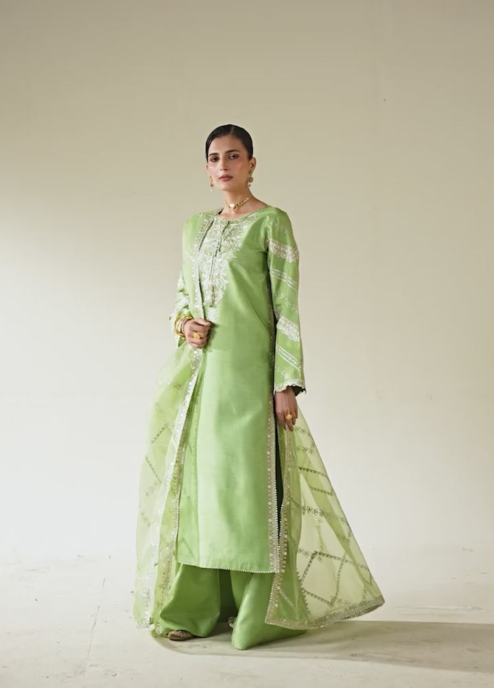 Lune Des Fleurs by Enzo RTW Embroidered Korean Silk 3 Piece Suit ZYLA Festive Collection