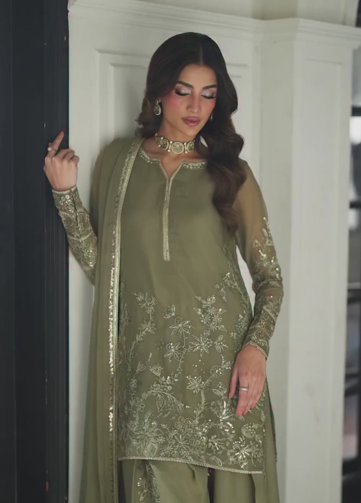 Maison d'or by Sahane RTW Embroidered Chiffon 3 Piece Suit CT 27003P Chelye - Festive Collection
