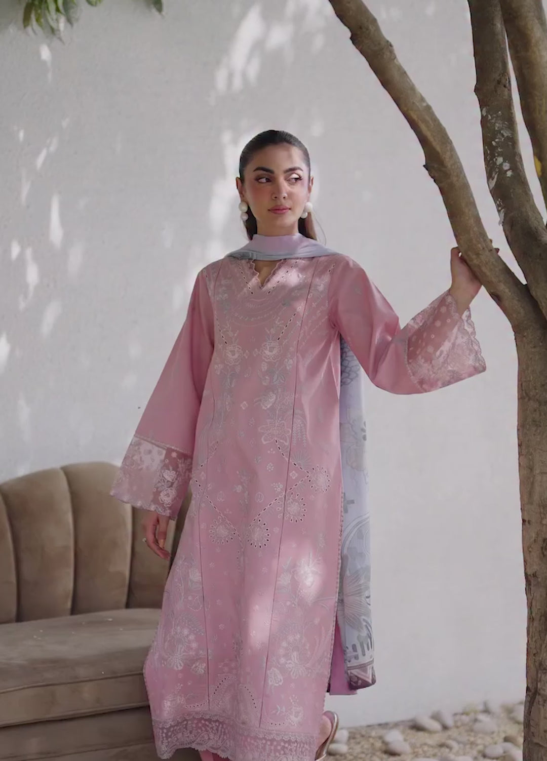Eclat Premium by Seran Unstitched Embroidered Lawn 3 Piece Suit SN26ULE Celiane D-01 - Summer Collection