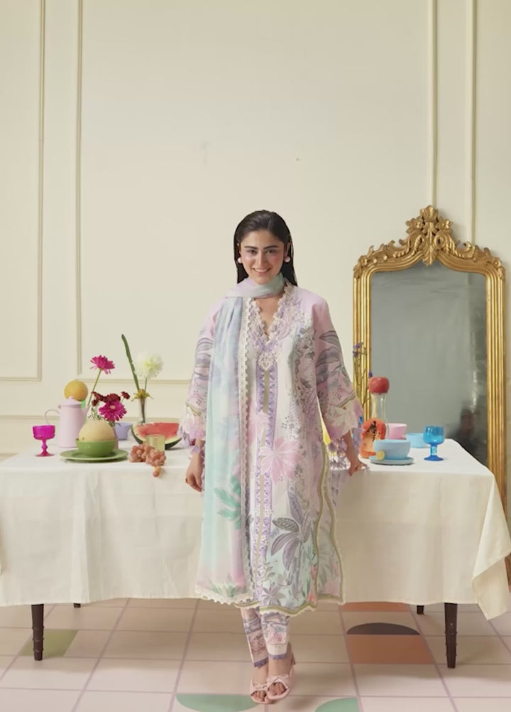 Soleil Hemline by Mushq Unstitched Printed Lawn 3 Piece Suit MU26USL Serena Bloom HUNSS260302 - Festive Collection