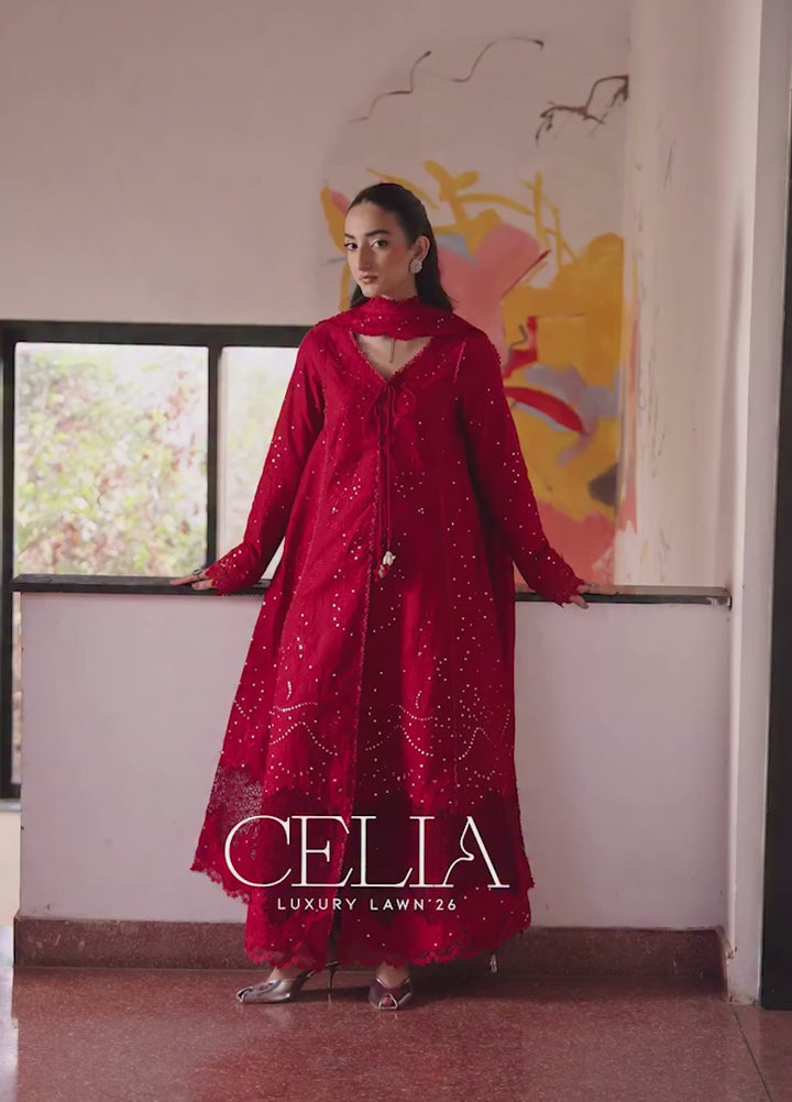 Celia by Zarposh Unstitched Embroidered Luxury Lawn 3 Piece Suit ZR26UCL ARDYN - Festive Collection