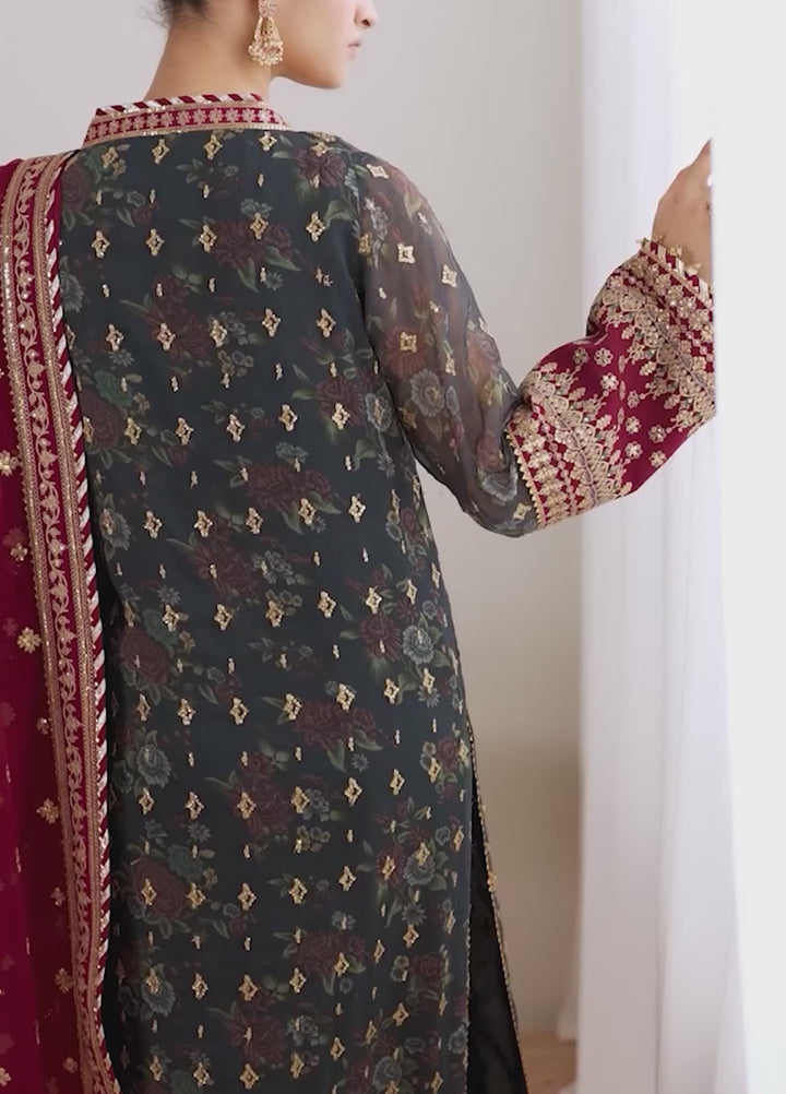 Baroque Embroidered Unstitched Chiffon 3 Piece Suits BQ25UF UF-689 - Festive Collection