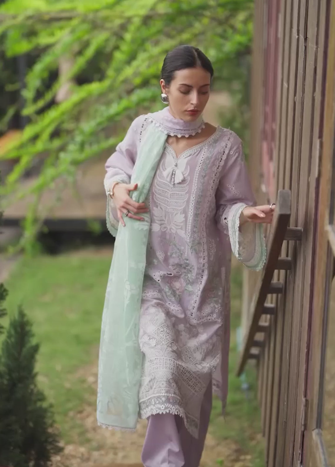 Mon Tresor by Esmel Unstitched Embroidered Luxury Lawn 3 Piece Suit EML26UMT D3-Lila - Summer Collection