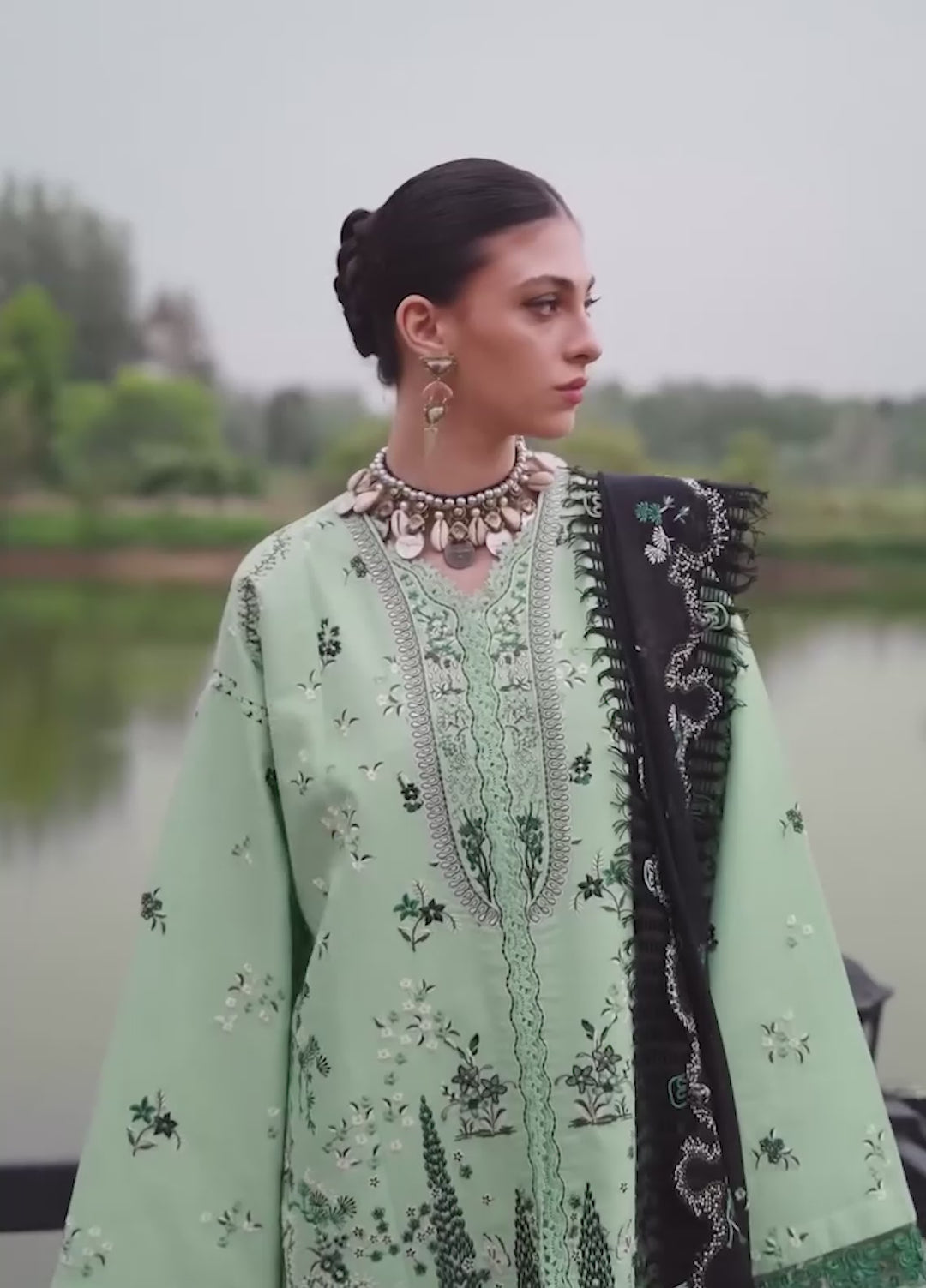 Lilas by Republic WomensWear Unstitched Embroidered Lawn 3 Piece Suit RW26ULL D-6B - Eid Collection
