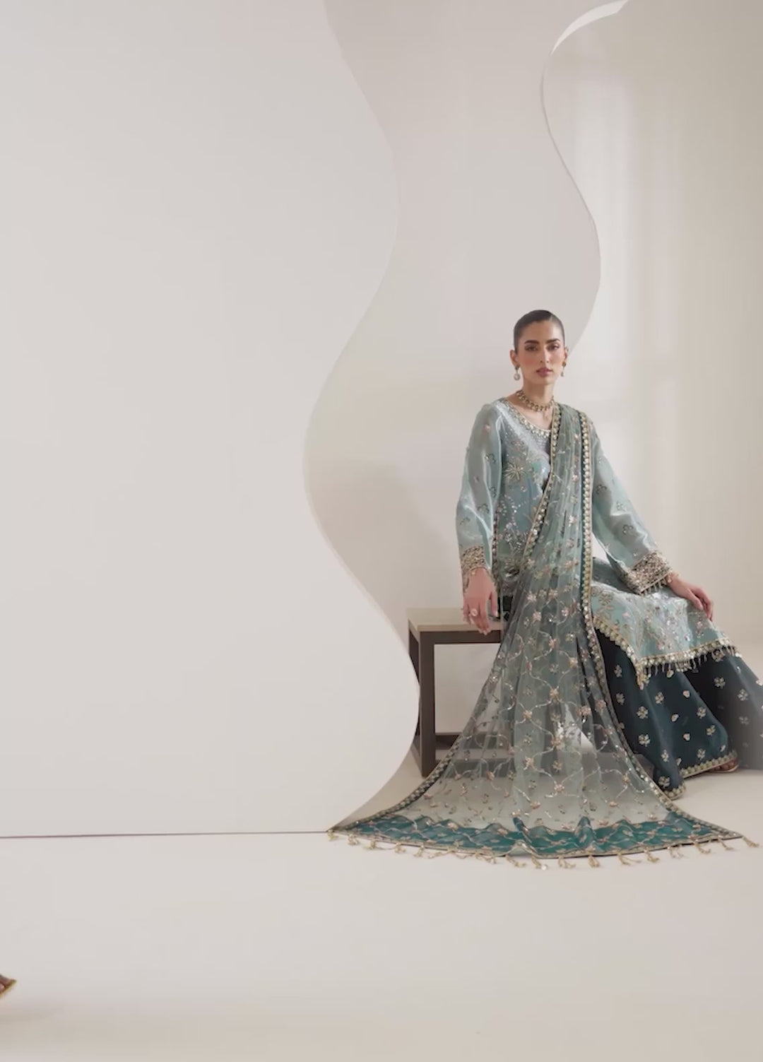La Ruhe By Alizeh Fashion Unstitched Embroidered Sheesh Silk 3 Piece Suit AF26URW AF-CH-2266-SCOTCH - Wedding Collection