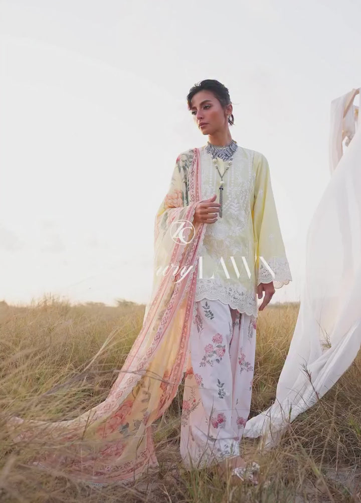 Zainab Chottani Unstitched Embroidered Luxury Lawn 3 Piece Suit ZC26ULZ D-4 MAHYR - Summer Collection
