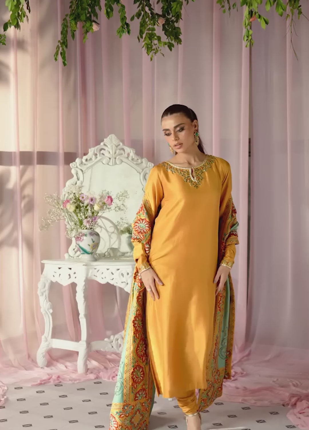 Sera From Nizka By Nida Rehan RTW Embroidered Raw Silk 2 Piece Suit Arvia - Festive Collection