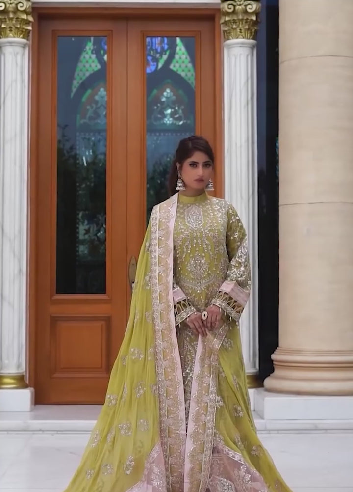 Ishq Aatish by Emaan Adeel Unstitched Embroidered Chiffon 3 Piece Suit AT-06 FARAH. - Festive Collection