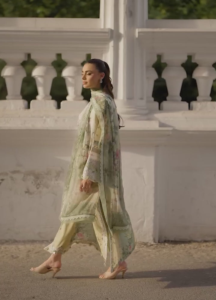 Signature by Elaf Unstitched Embroidered Lawn 3 Piece Suit EL26USLE Elara ESG-1A - Eid Collection