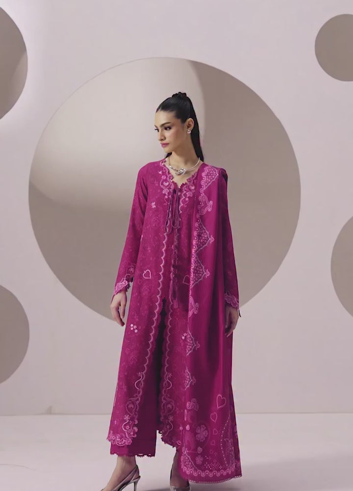 Q prints by Qalamkar Unstitched Embroidered Slub Linen 3 Piece Suit QLK26ULQ Kaira QPW-01B - Winter Collection