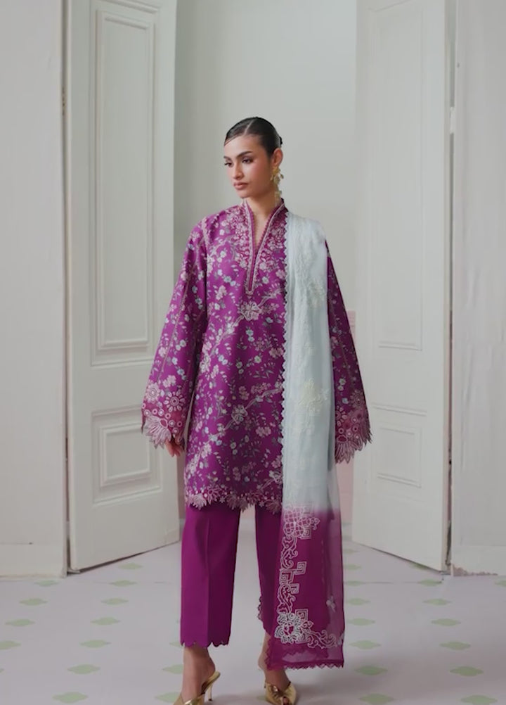 Q Prints by Qalamkar Unstitched Printed Lawn 3 Piece Suit QLK26UQL DIANE QQP-09 (B) - Summer Collection