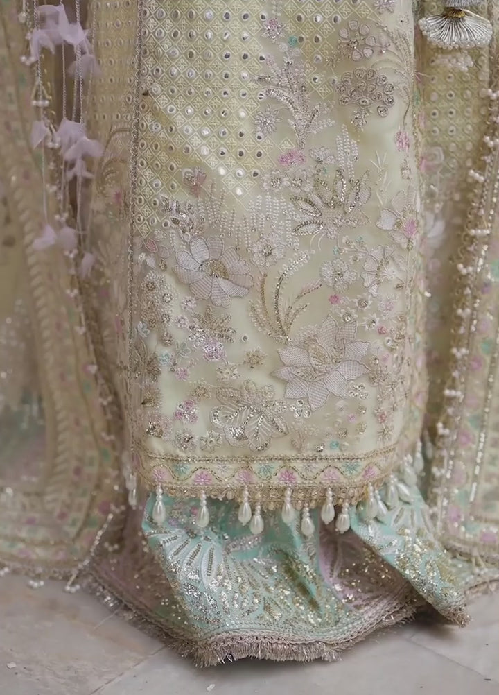 Dastangoi by Afrozeh Unstitched Embroidered Organza 3 Piece Suit AF26UDW Afsaan FW01214 - Wedding Collection