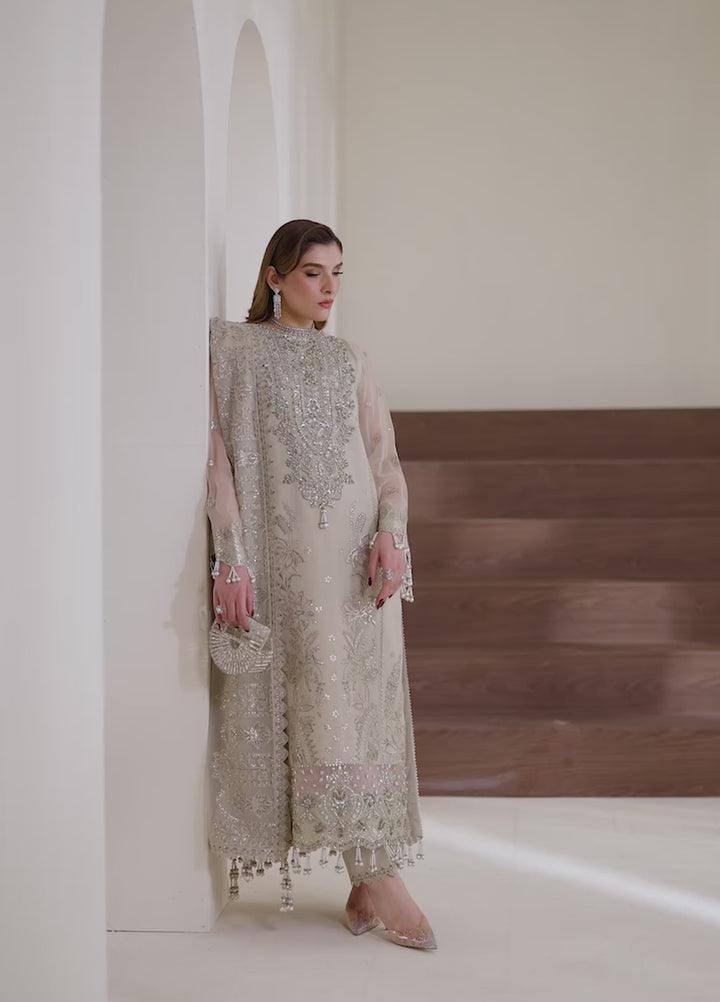 Aymal by Alizeh Fashion Handcrafted Unstitched Embroidered Chiffon 3 Pcs Suit AF26UAC 06-NAVYA - Festive Collection