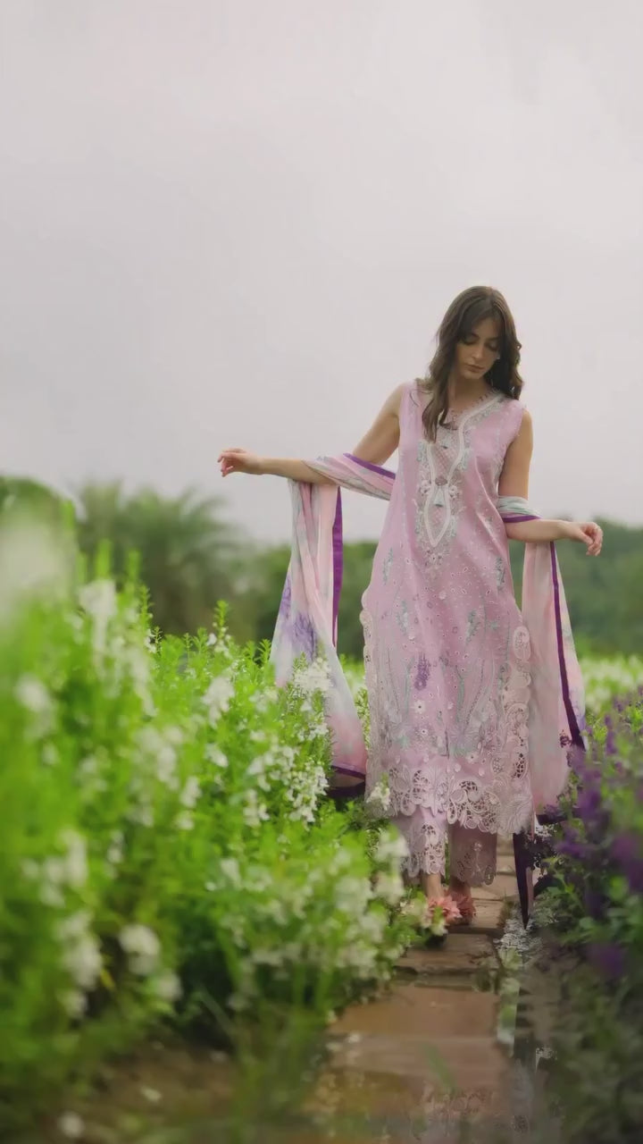 The Secret Garden by Mushq Hemline Unstitched Lawn 3 Piece Suit MU26USG D-18B Peony Glow - Summer Collection