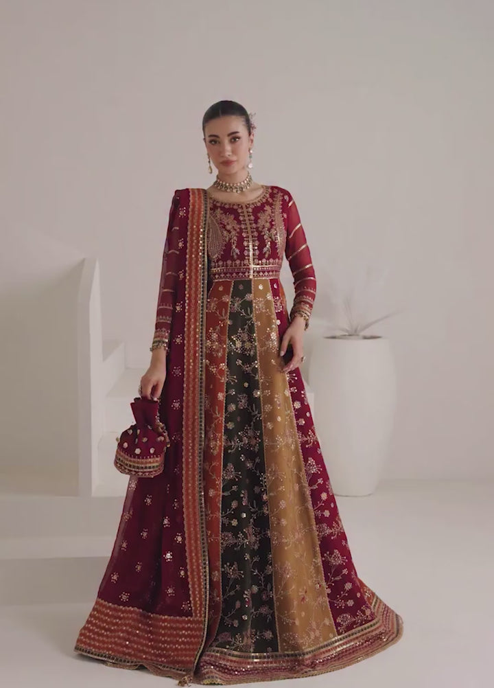 La Ruhe By Alizeh Fashion Unstitched Embroidered Chiffon 3 Piece Suit AF26URW AF-CH-2263-CRYSTAL - Wedding Collection