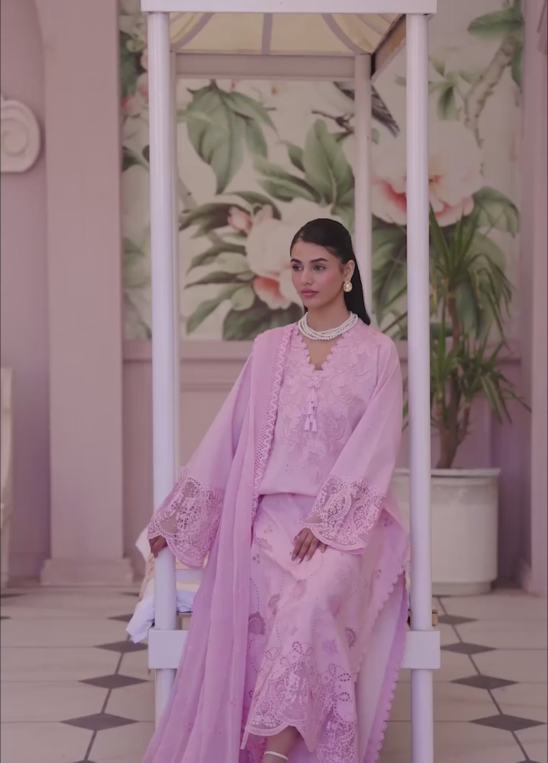 Veil of Summer by Roheenaz Unstitched Embroidered Luxury Lawn 3 Piece Suit RN26UVS 406 AURORA LIGHT - Eid Collection