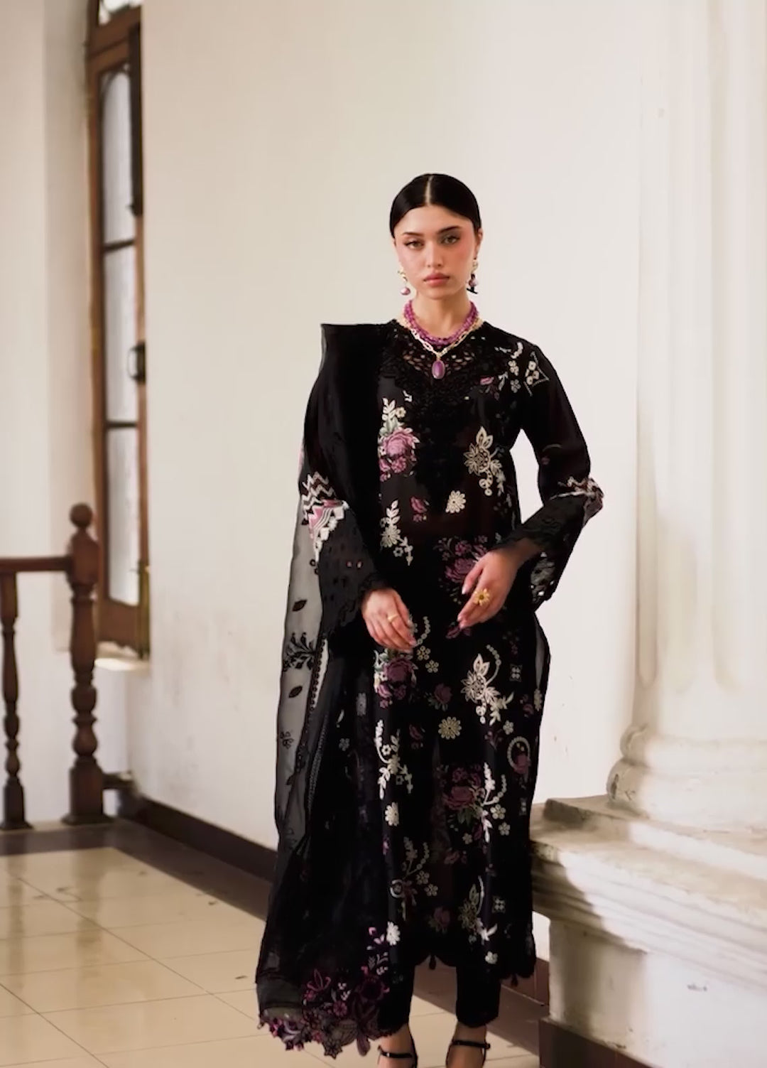 Maya by Nureh Unstitched Embroidered Luxury Lawn 3 Piece Suit NU26ULM NS-170 - Summer Collection