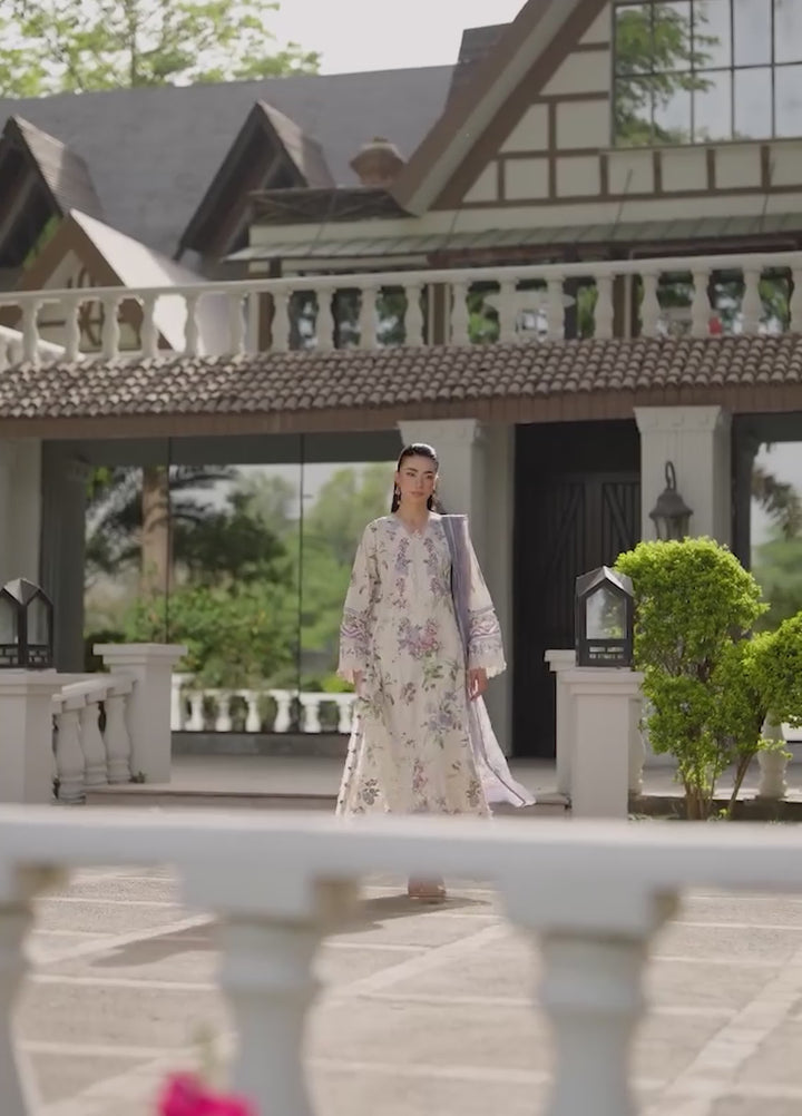 Signature by Elaf Unstitched Embroidered Lawn 3 Piece Suit EL26USLE Katie ESG-3B - Eid Collection