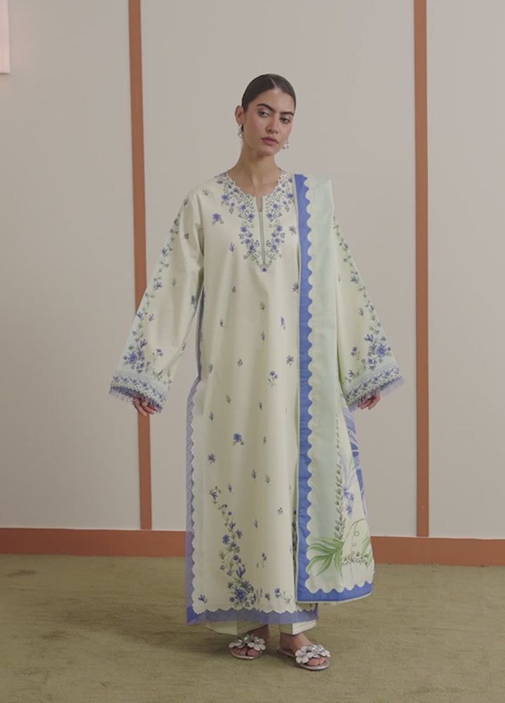 Seran Essentials Unstitched Printed Lawn 3 Piece Suit SN26UEL Astera D-01 - Lawn Collection