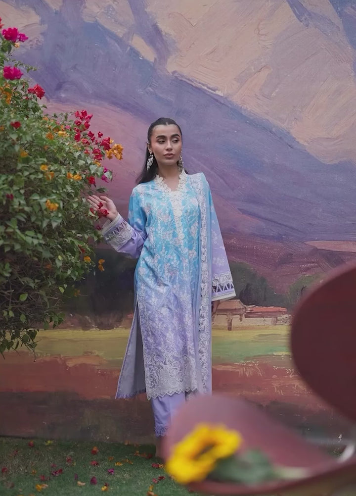 Mirha by Sahar Unstitched Embroidered Lawn 3 Piece Suit SS1-26-42 Indigo Amethyst - Summer Collection